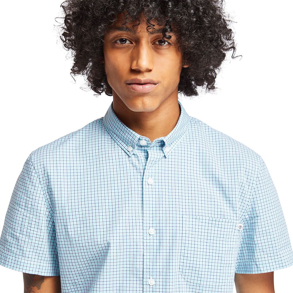 Camisa Masculino - Timberland Eastham River Slim Fit Gingham - JLHGT1564 - Azuis